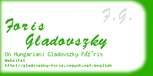foris gladovszky business card